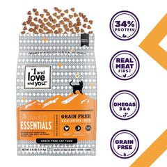 Closeup of Naked Essentials kibble showing grain-free formula and crunchy texture.