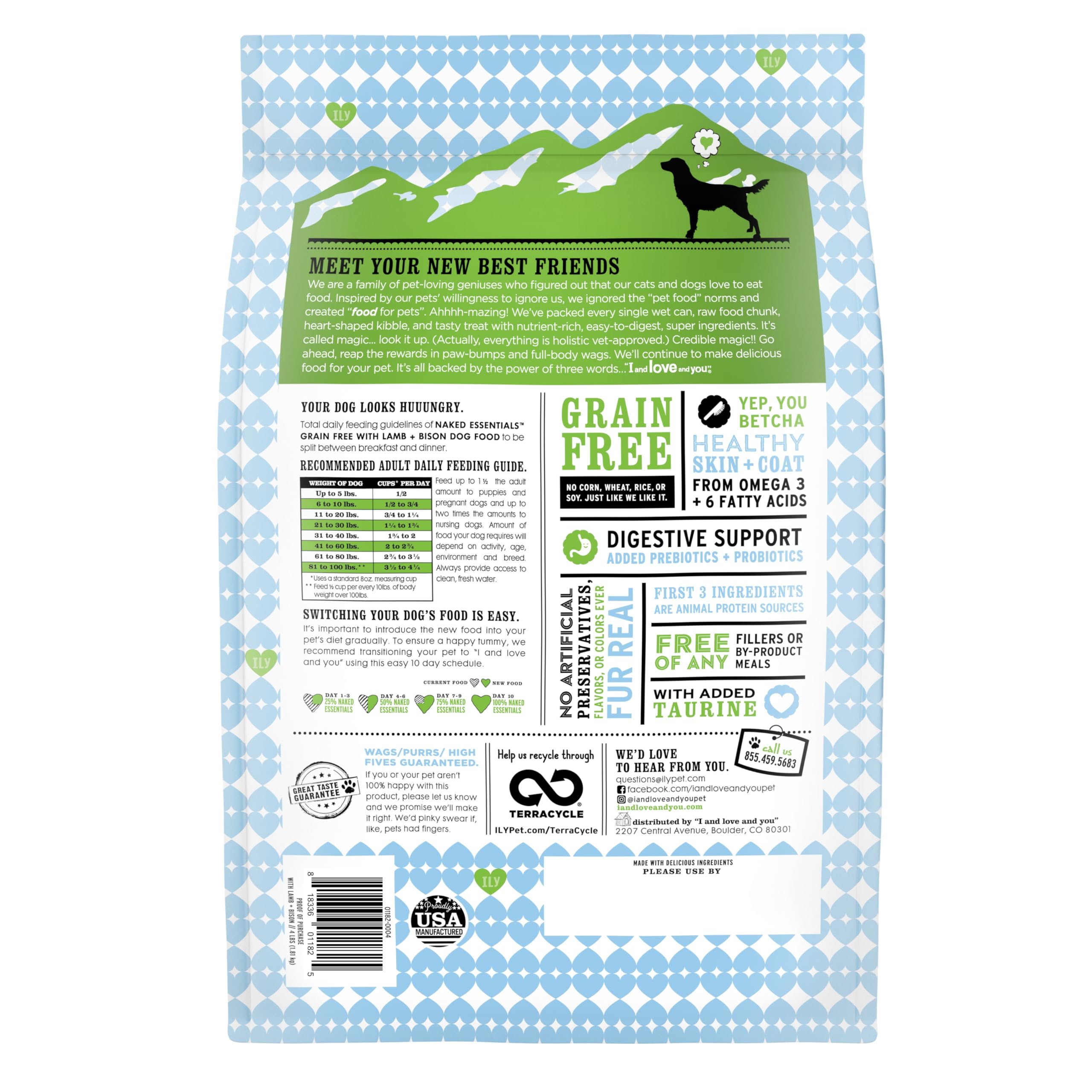 I and Love and You Naked Essentials protein-rich kibble for active dogs.