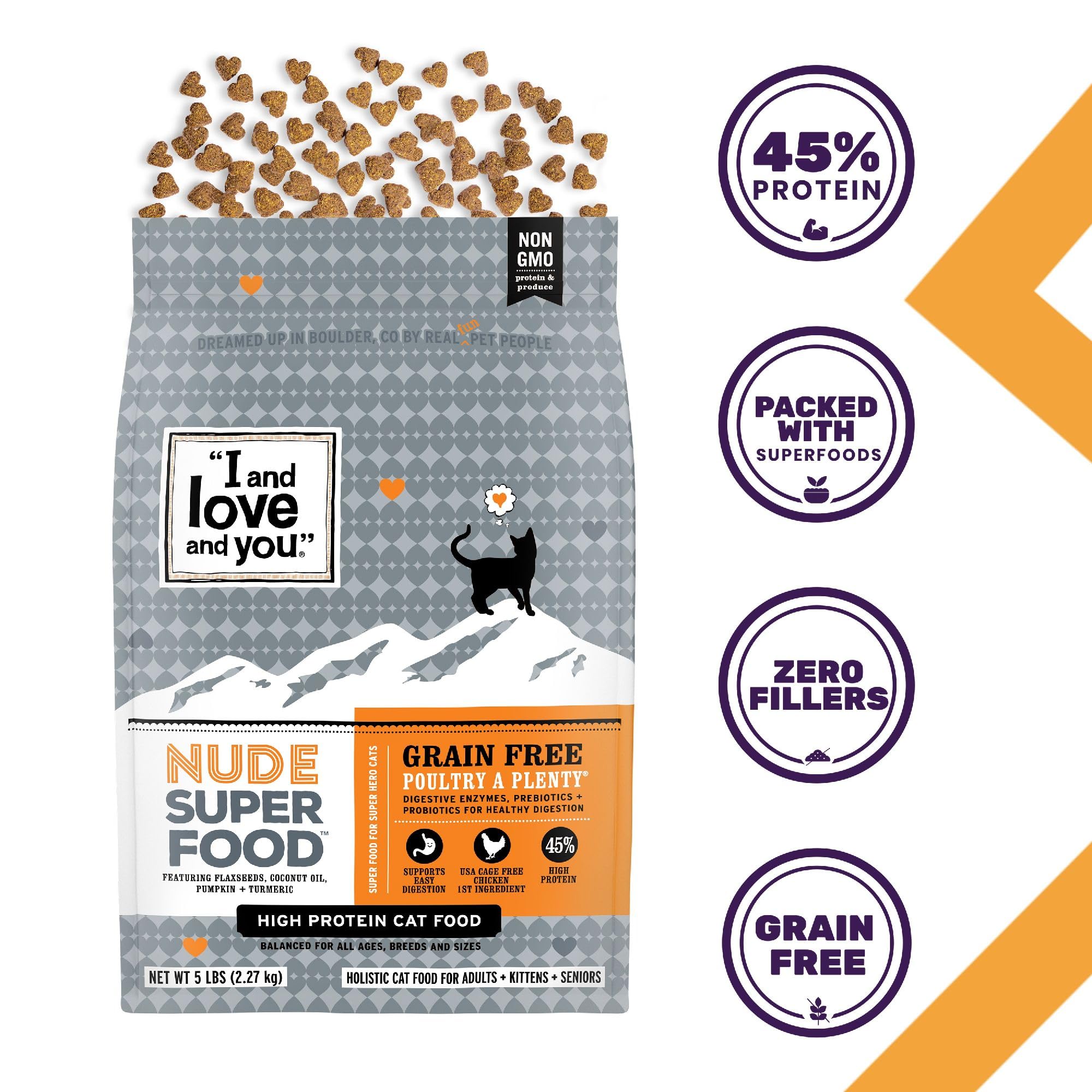 I and Love and You Nude Super Food chicken and turkey kibble for protein-packed meals