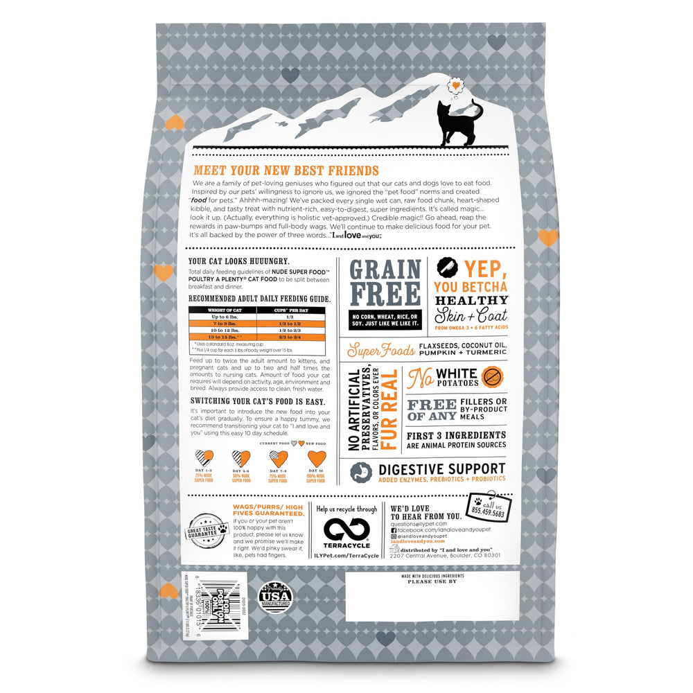 I and Love and You Nude Super Food kibble close-up highlighting protein-rich bites
