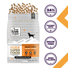 I and love and you Nude Super Food bowl ready for mealtime with protein-rich bites.