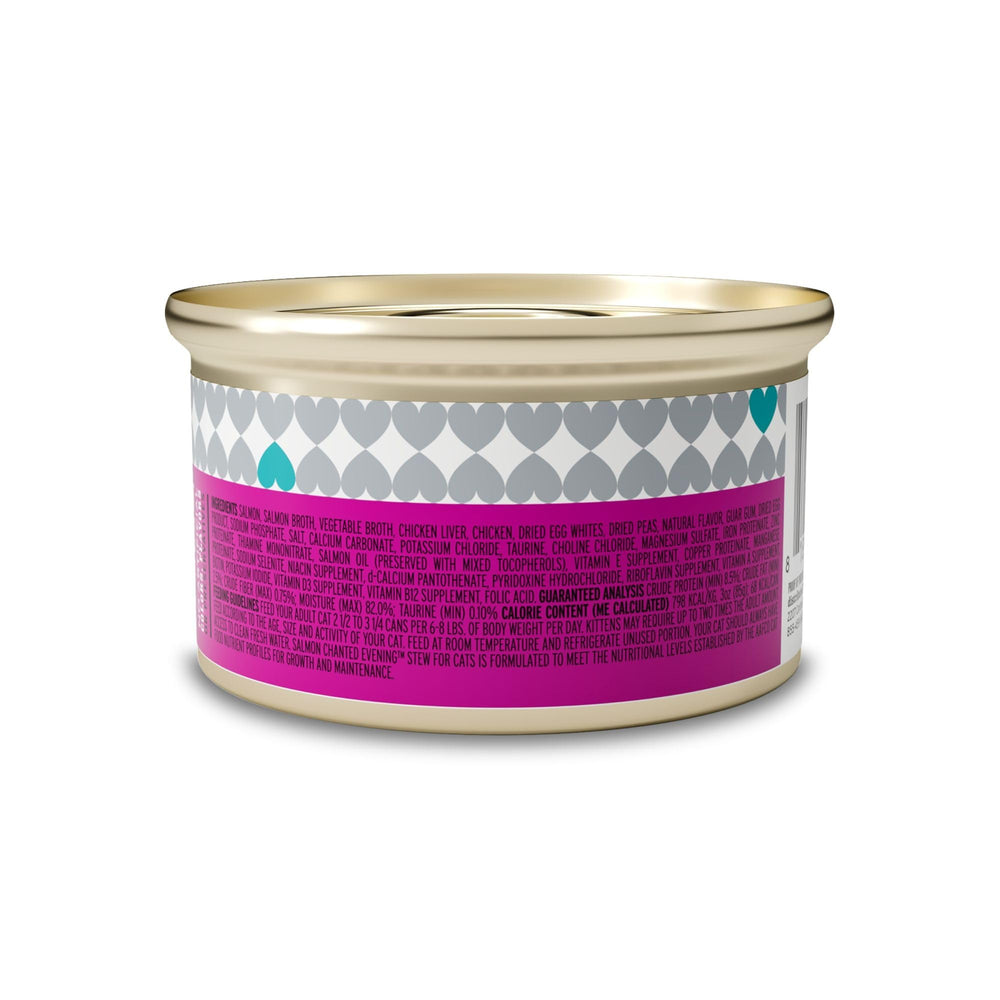 I and love and you Stew can with salmon chunks and gravy for mealtime delight.