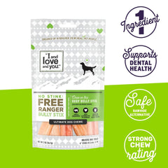 I and Love and You single-ingredient beef pizzle chew for easy digestion.