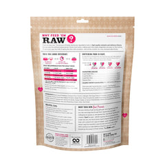 I AND LOVE AND YOU Stir and Boom raw-dog-food close-up highlights beef hearts as first ingredient.