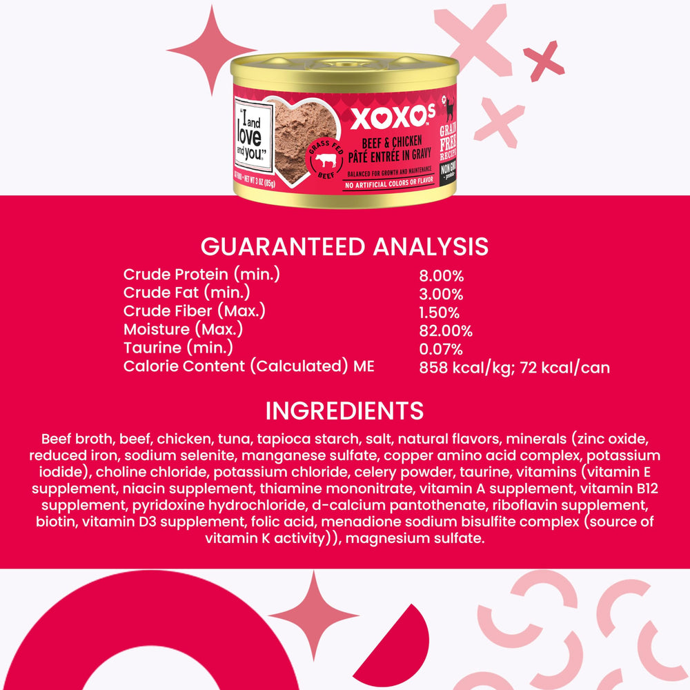 I AND LOVE AND YOU XOXOs grain-free formula, no fillers in the recipe.