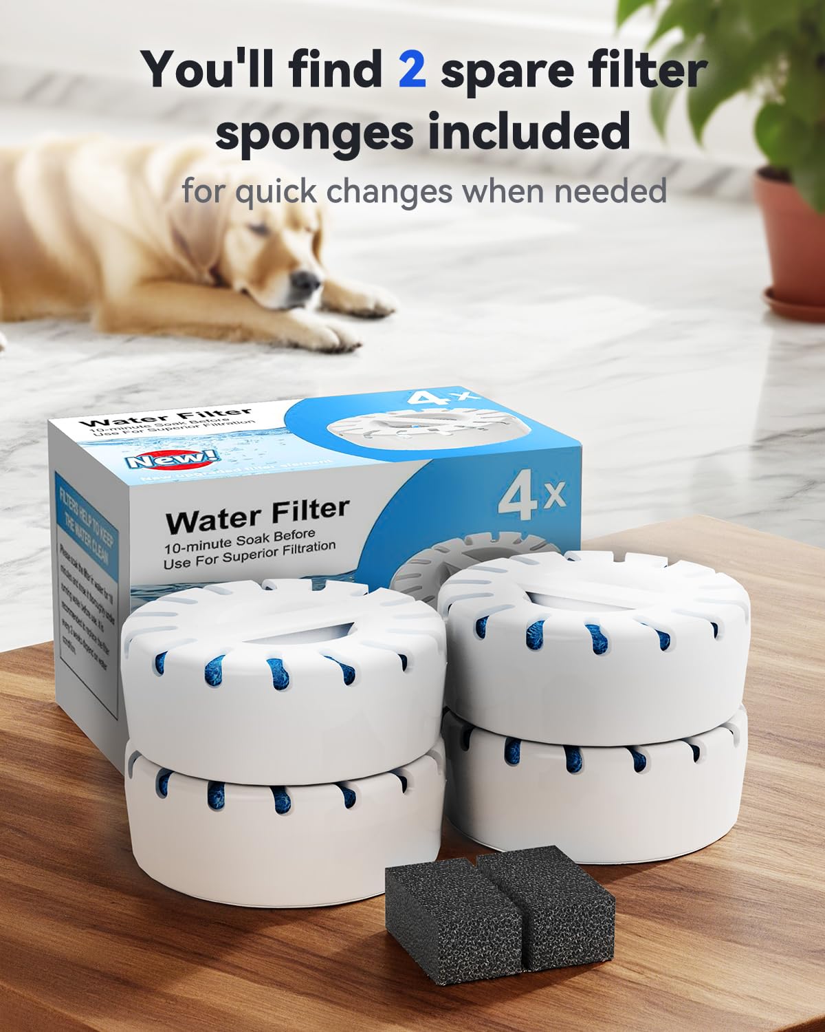 IAD two-month supply four-pack ensures hygienic water over time.