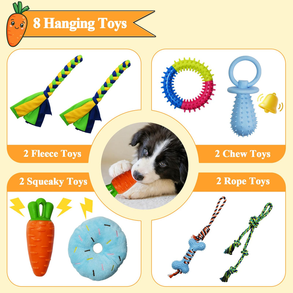 IAIGOGO Puppy Play Gym PVC frame for durable, compact setup