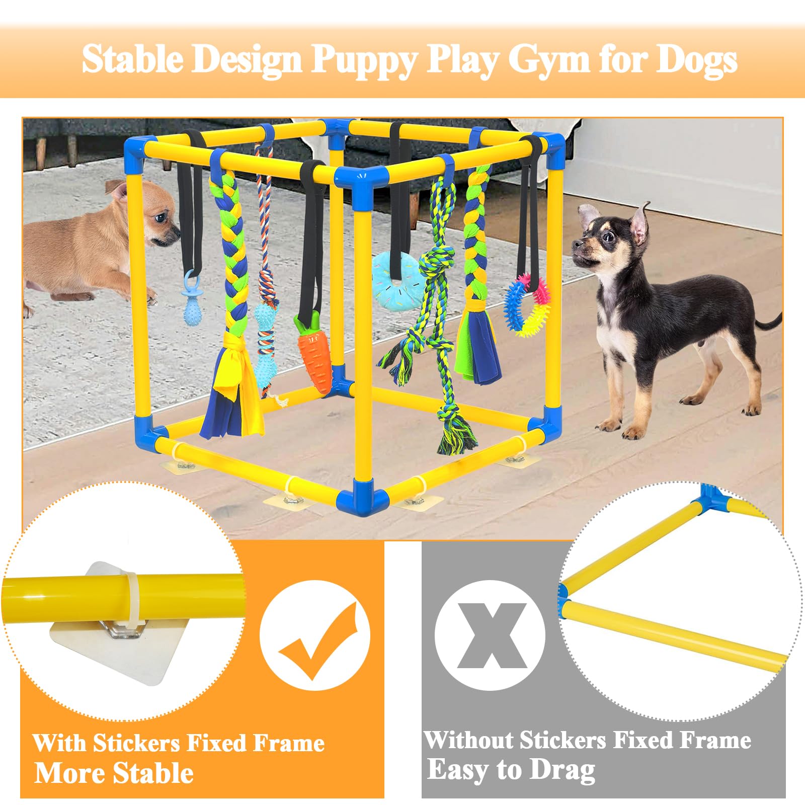 IAIGOGO Puppy Play Gym rounded edges for paw safety and durability