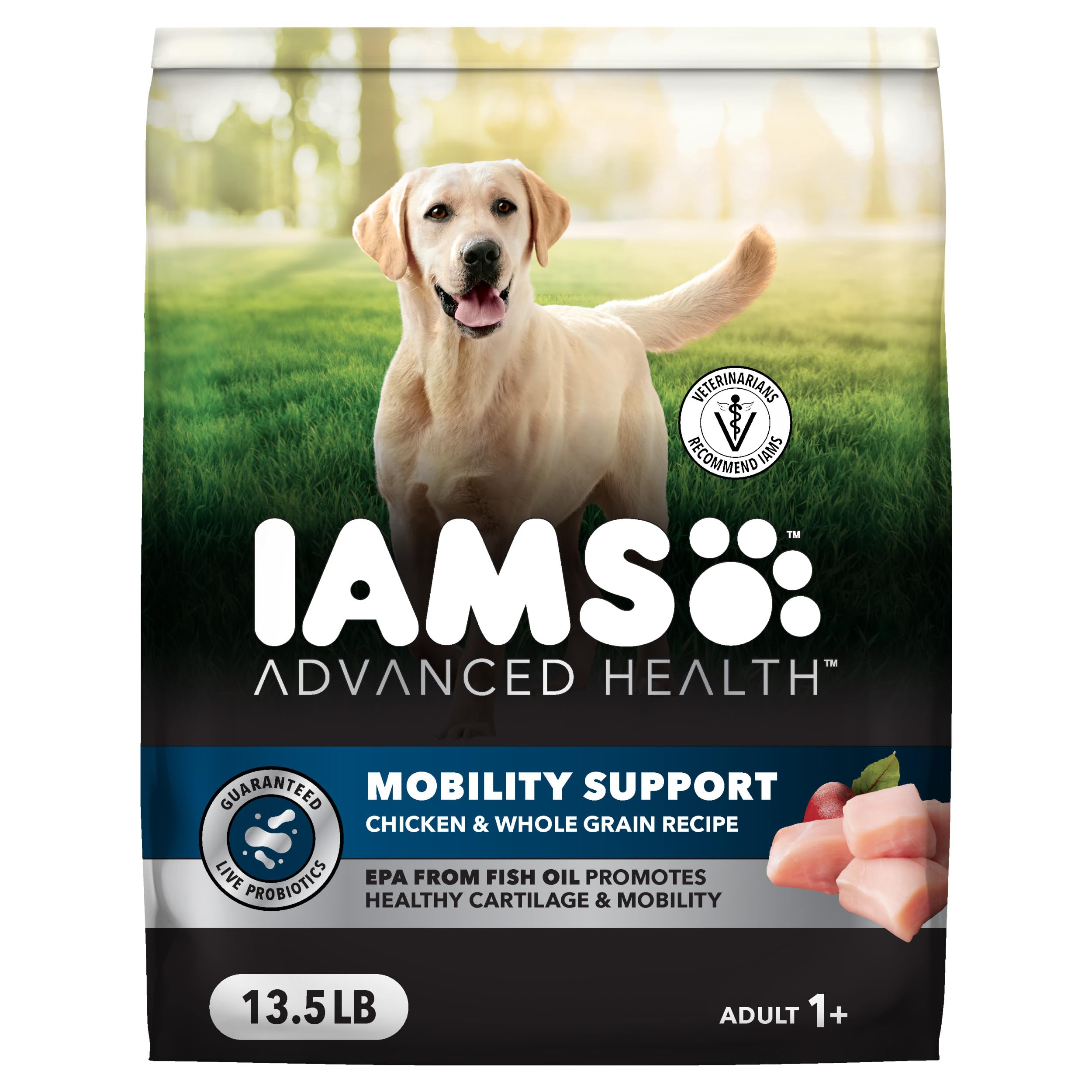 IAMS Advanced Health Mobility bag front; promotes quality daily activity.