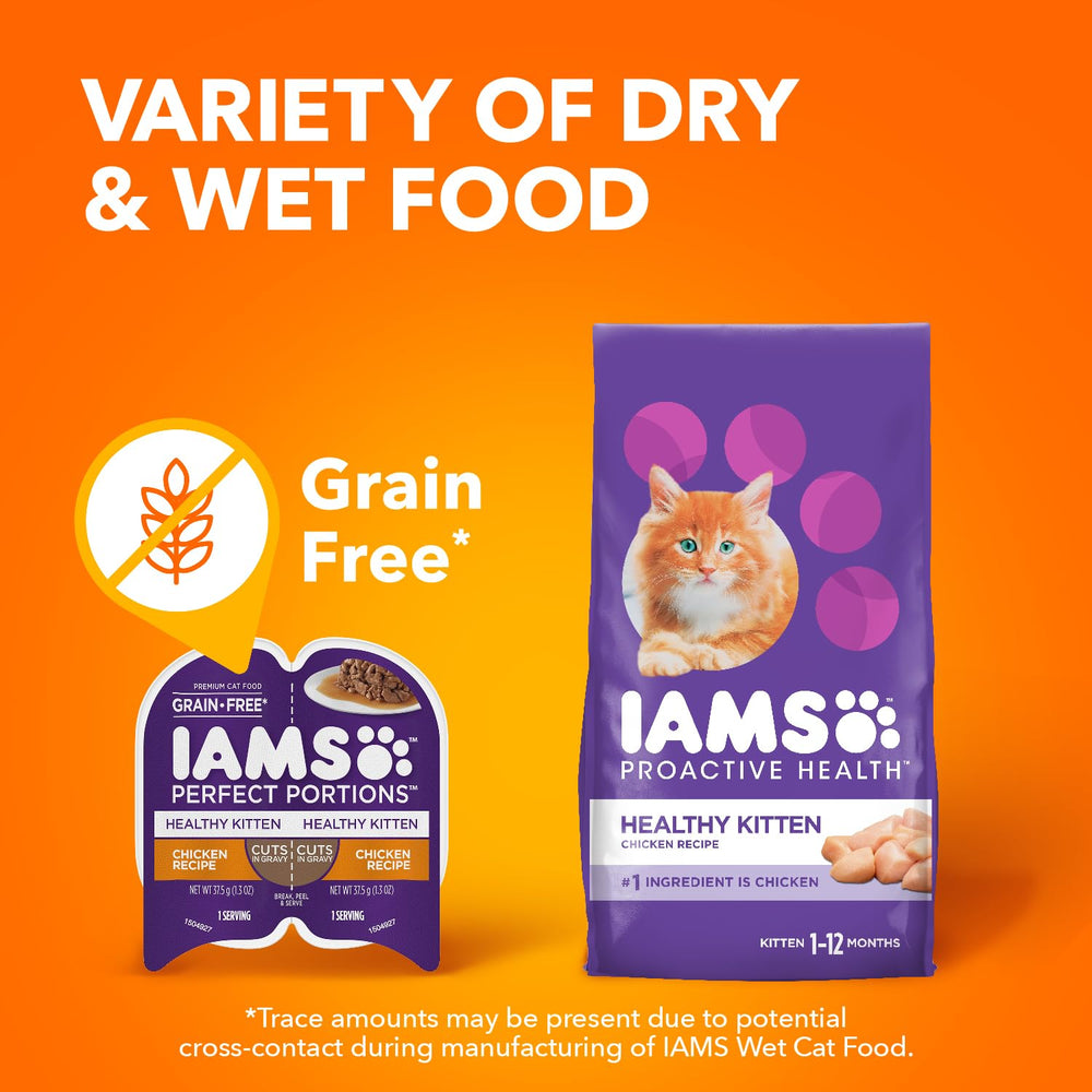 IAMS Perfect Portions easy-peel trays reduce prep time and mess.
