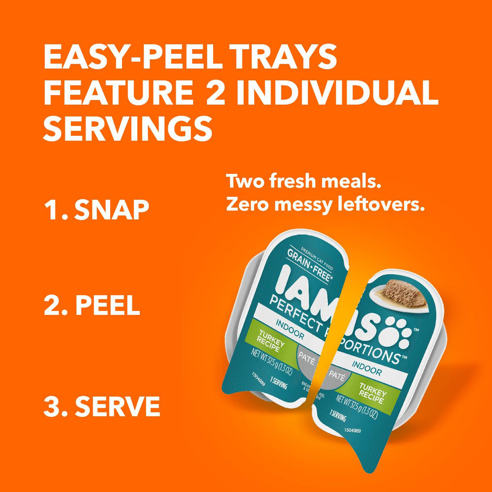 Grain-free IAMS turkey pate label highlighted on packaging