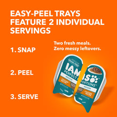IAMS Perfect Portions grain-free wet cat food highlights chicken with gravy for high moisture and easy feeding