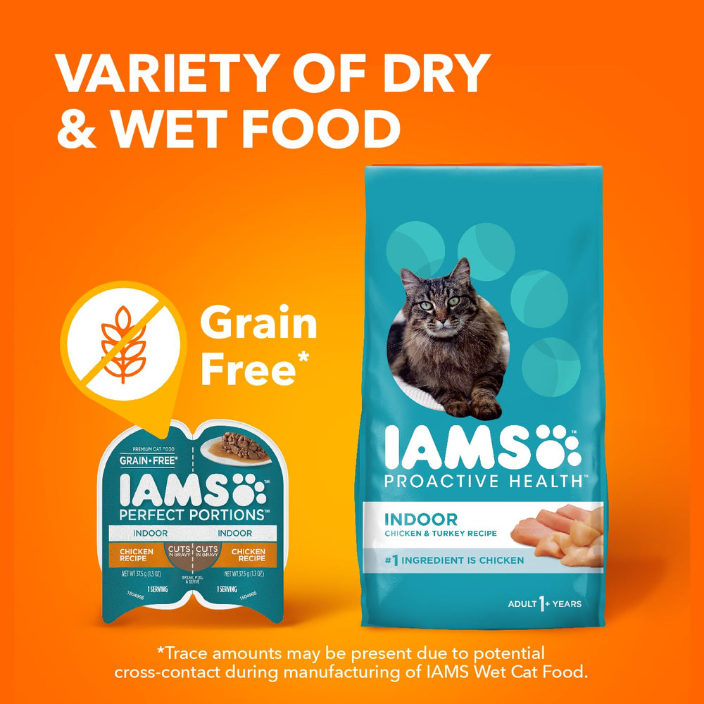 IAMS Perfect Portions high-moisture wet cat food supports hydration during indoor living