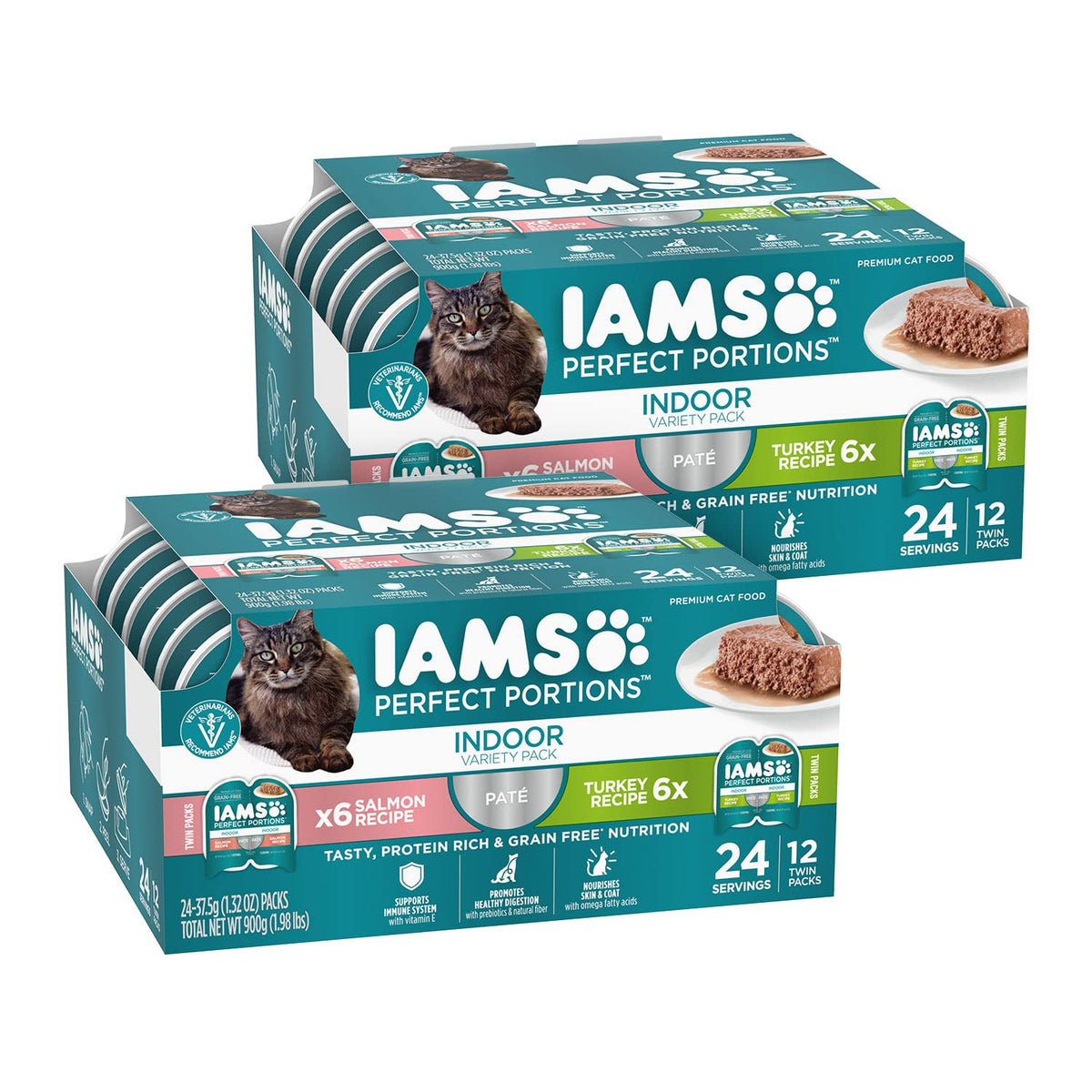 IAMS Perfect Portions indoor turkey pate tray for a fresh, easy serving meal