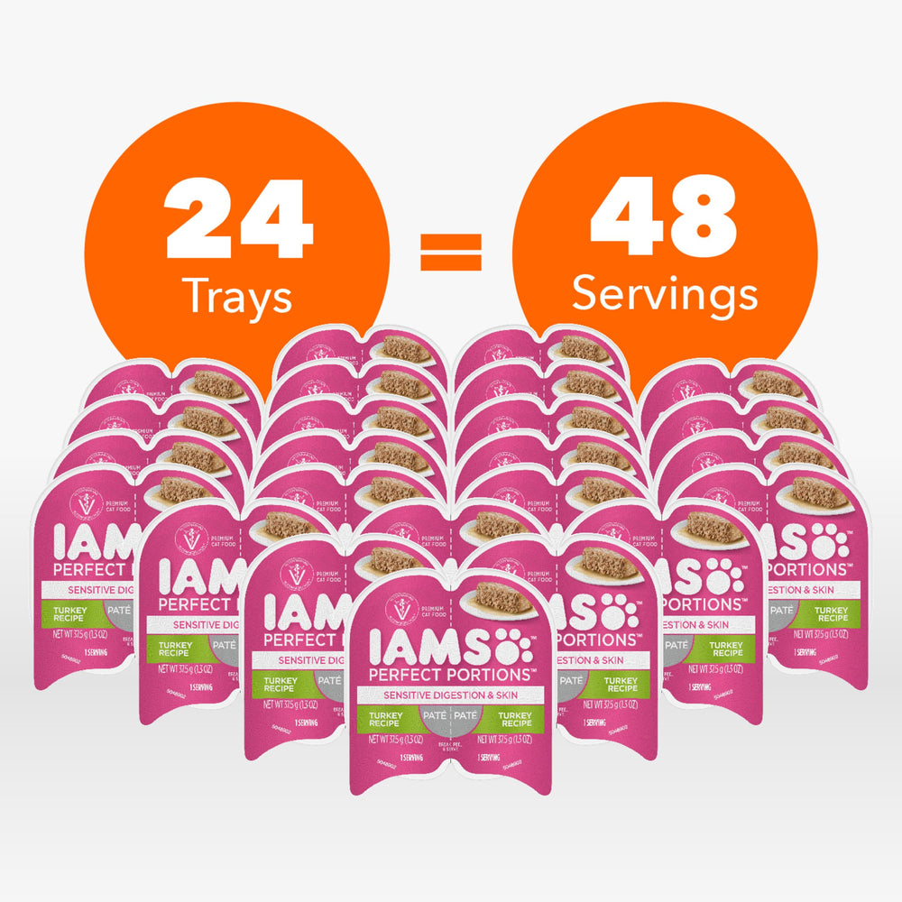 IAMS Perfect Portions turkey pâté close-up texture highlights smooth, palatable pate.