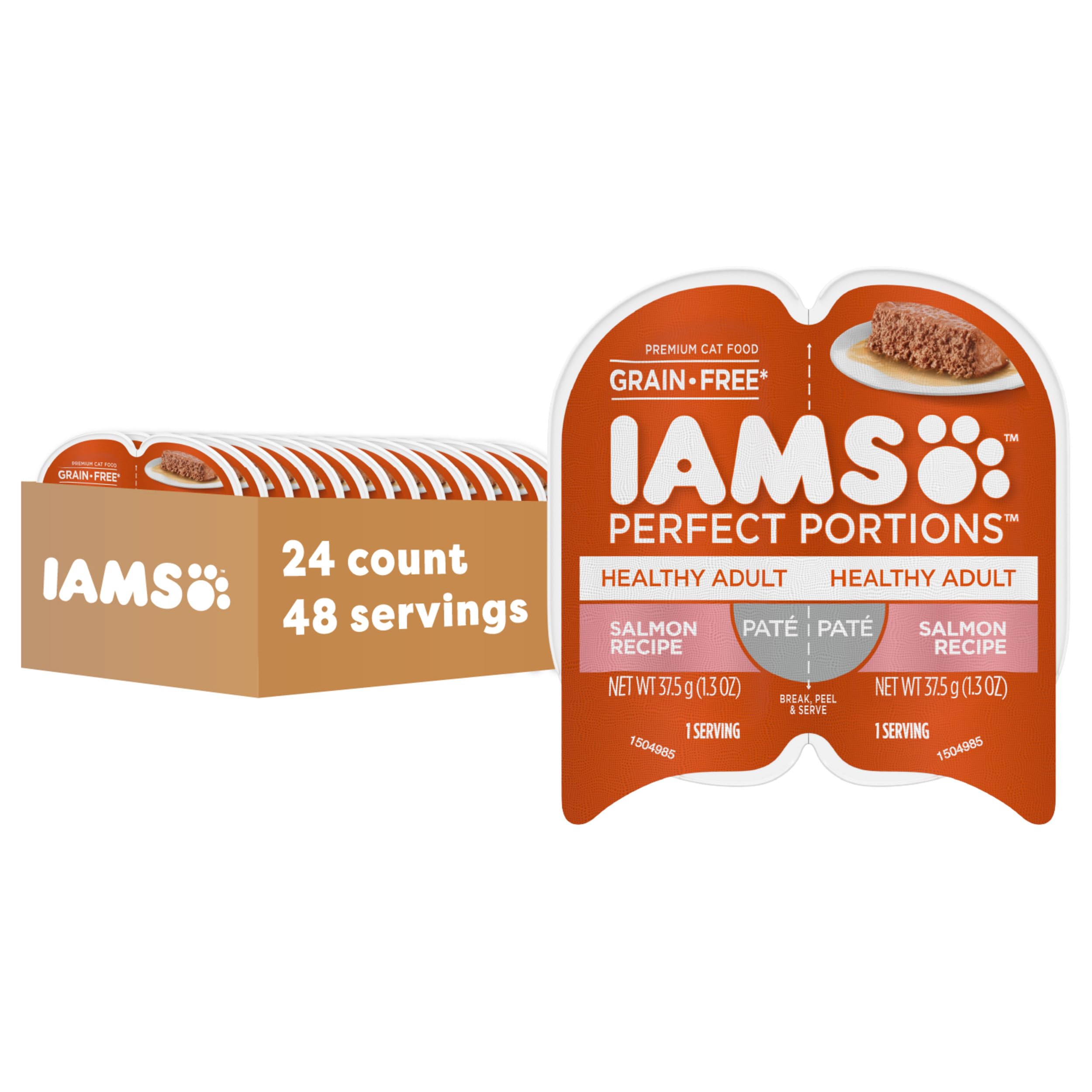 IAMS Perfect Portions turkey pâté twin-pack trays for easy portion control.