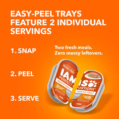 IAMS Perfect Portions two-serving trays illustrate easy portion control.