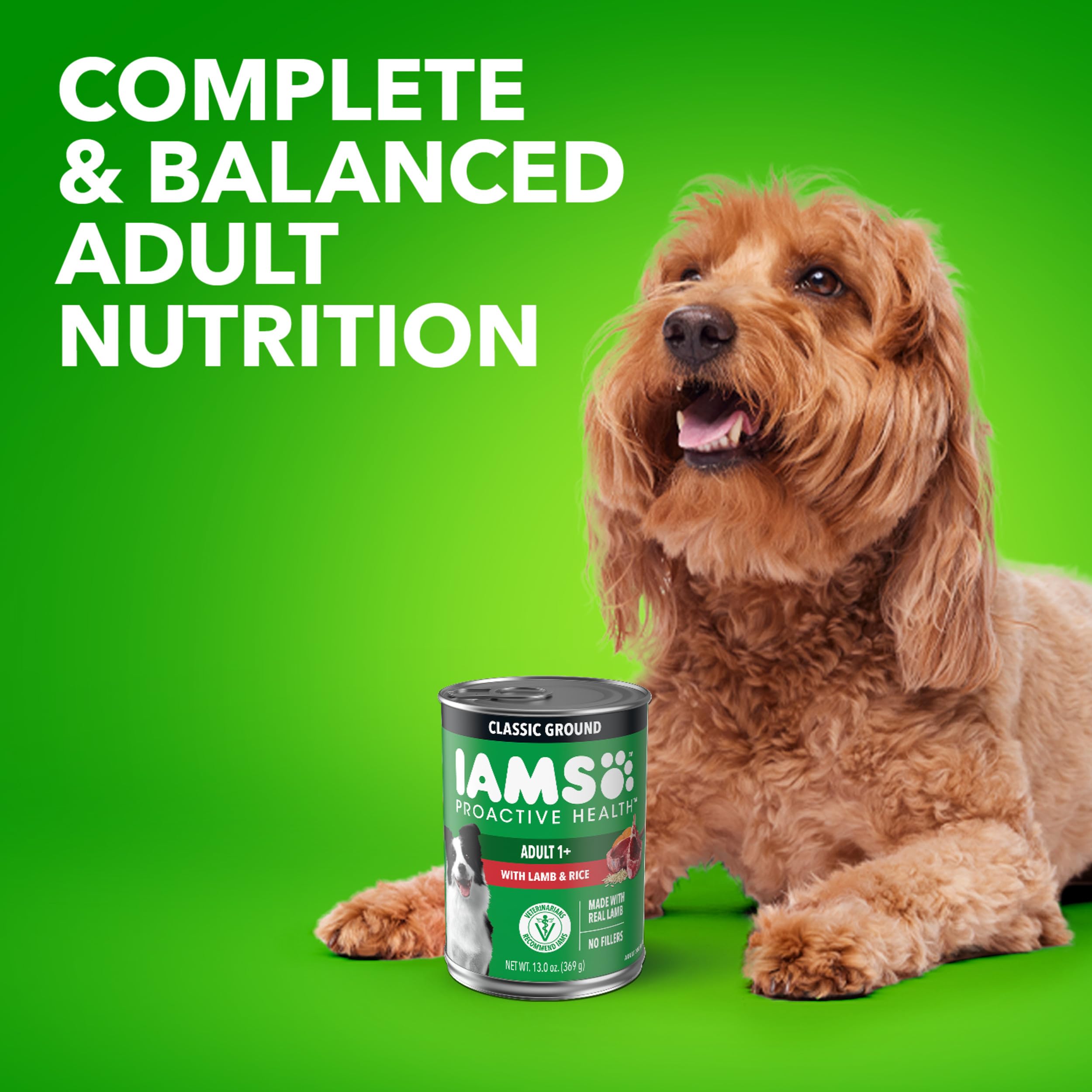 Packaged IAMS Proactive Health wet dog food ready for storage