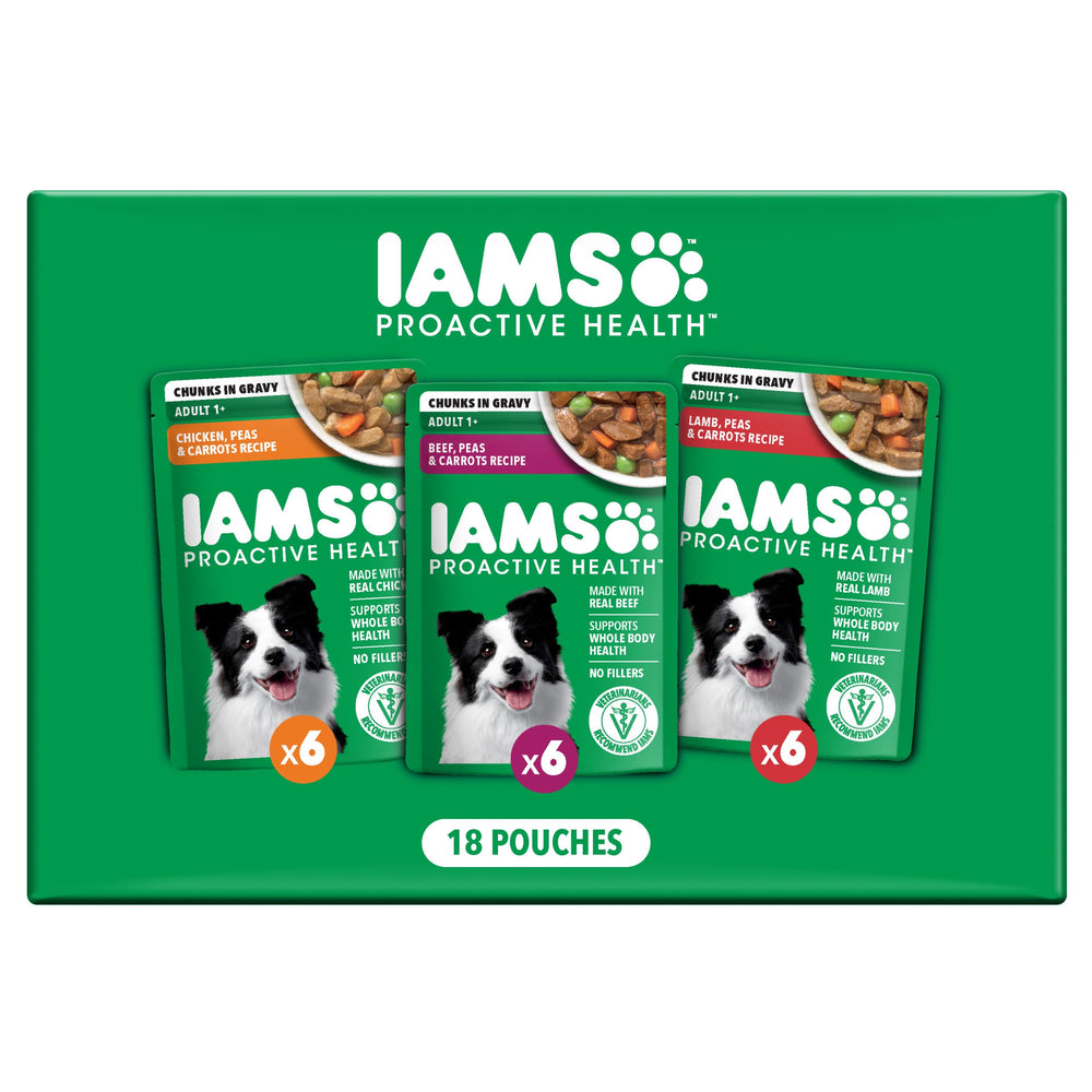 IAMS Proactive Health adult wet dog food variety pack 18-count pouches for complete meals