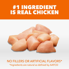 IAMS Proactive Health chicken kibble poured into a bowl for easy feeding
