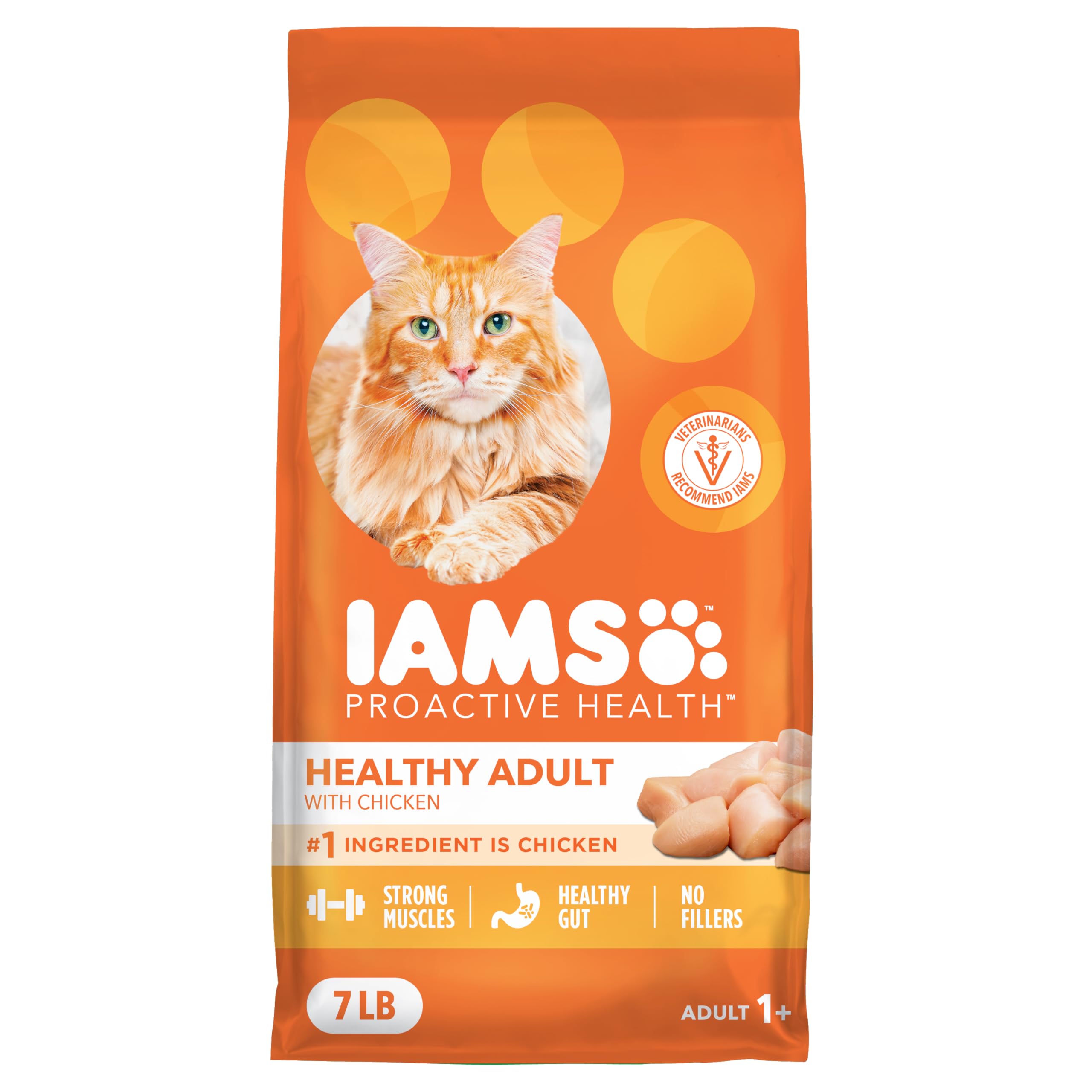 IAMS Proactive Health dry cat food bag front for trusted adult cat nutrition
