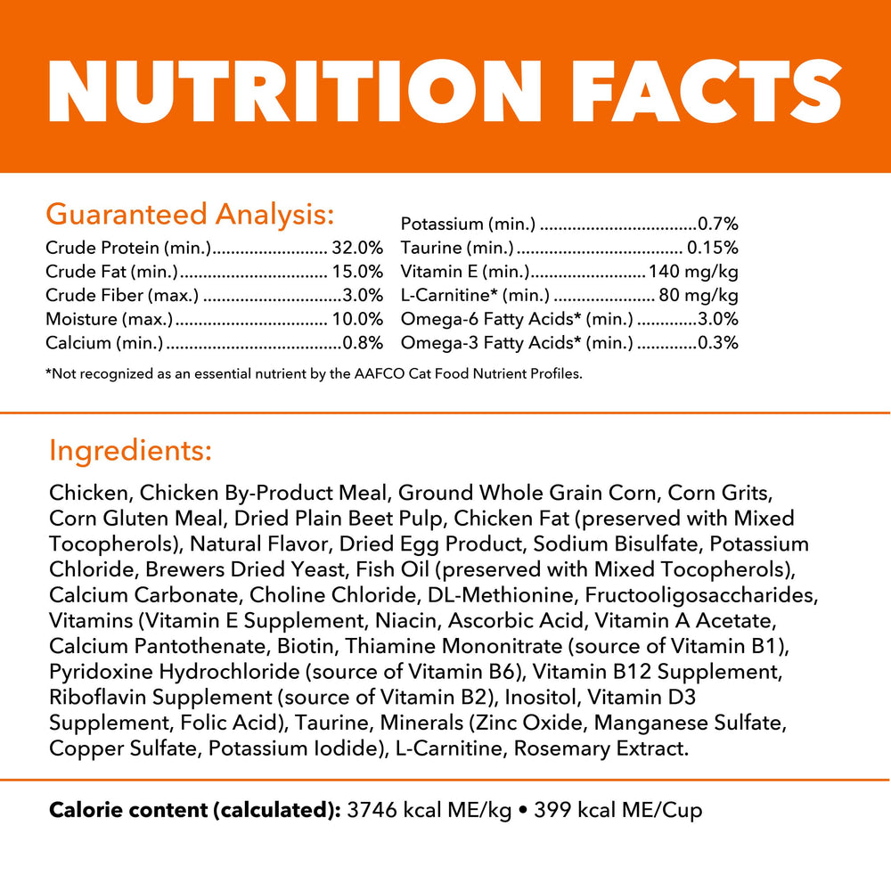 IAMS Proactive Health no fillers, no artificial flavors; naturally balanced nutrition for cats.
