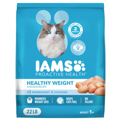 IAMS Proactive Health weight management bag front shows 22 lb packaging.