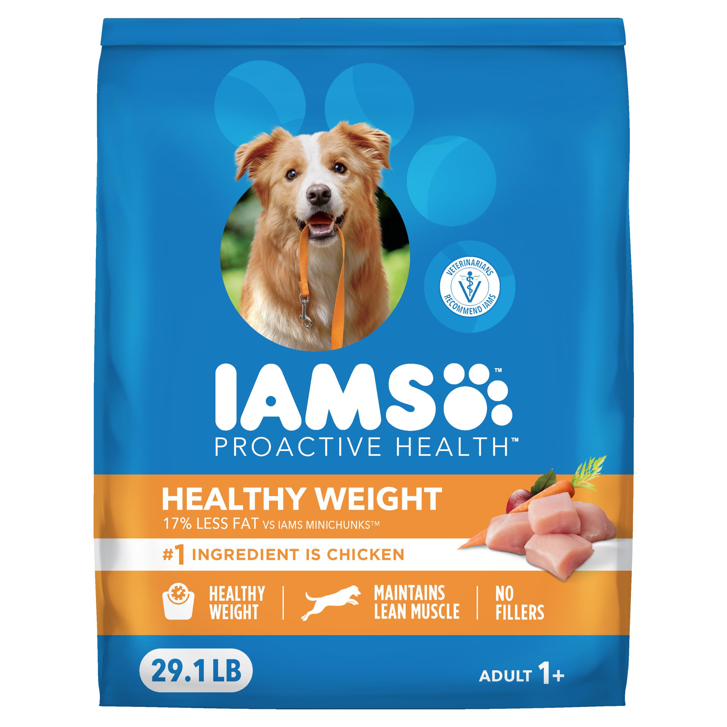 IAMS Proactive Health Large Breed dry dog food bag front with real chicken as #1 ingredient