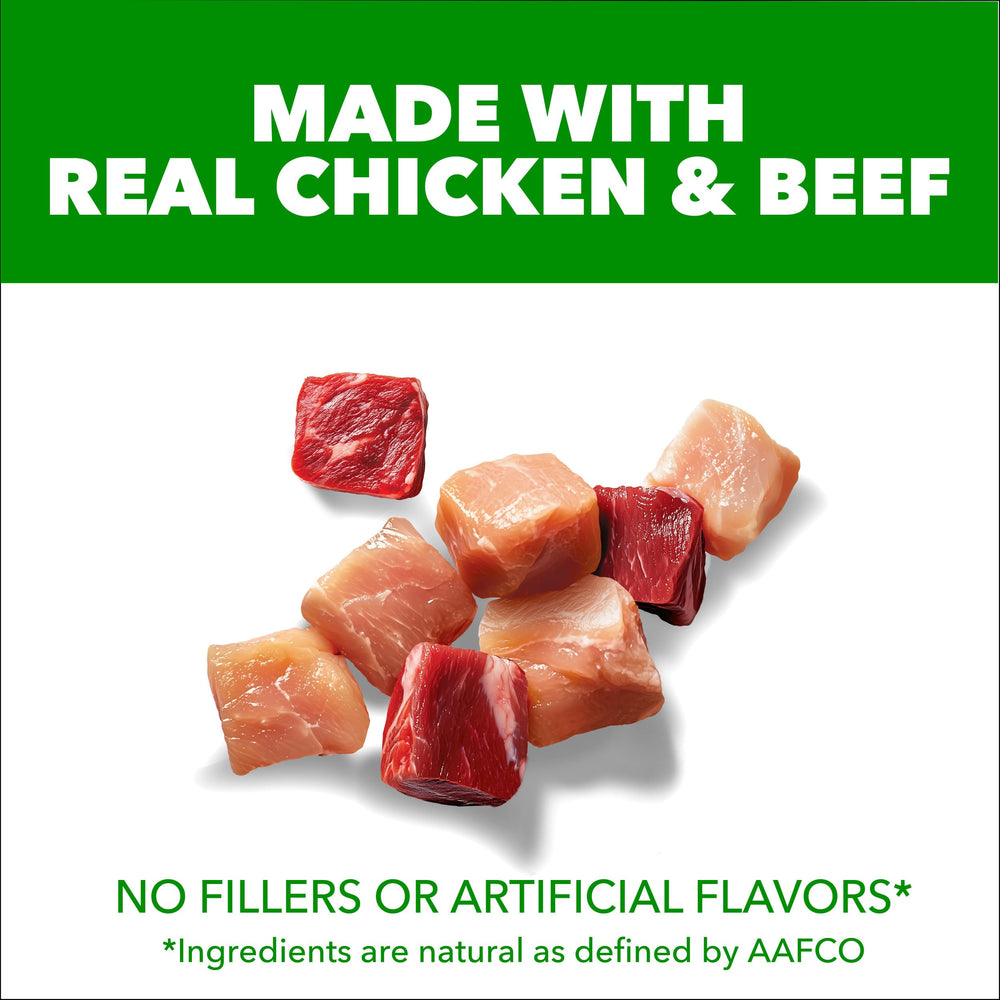 IAMS Proactive Health kibble close-up highlights protein-rich bites for muscle support.