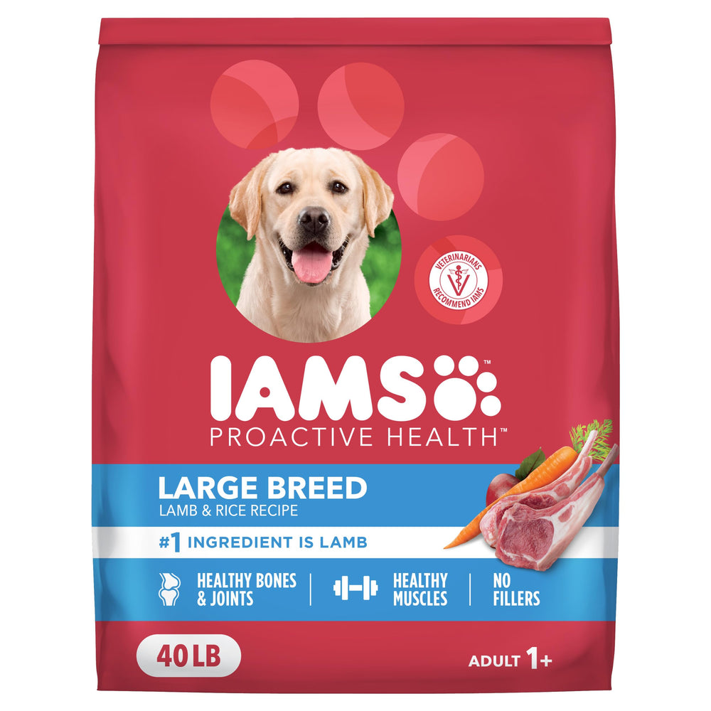 IAMS Proactive Health Large Breed Lamb & Rice bag for balanced daily nutrition