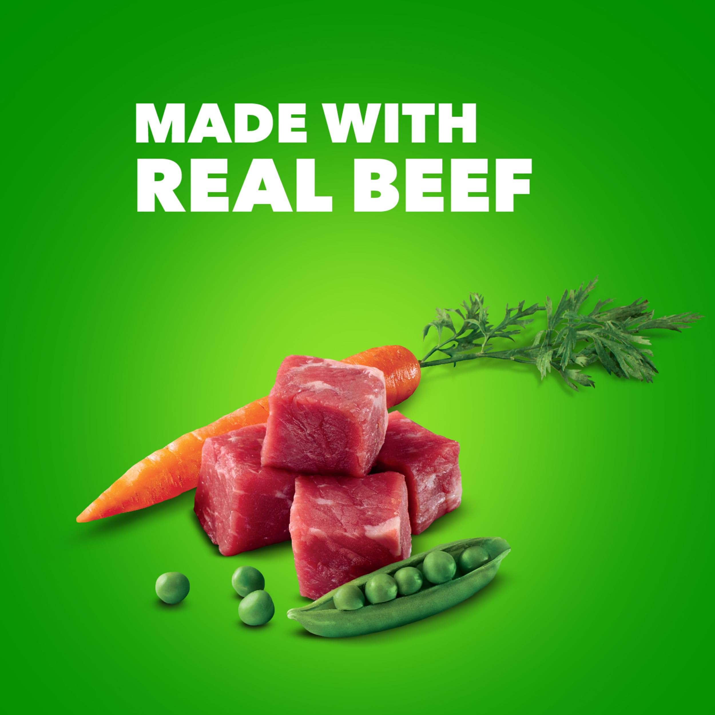 Label close-up of IAMS Proactive Health showing real beef
