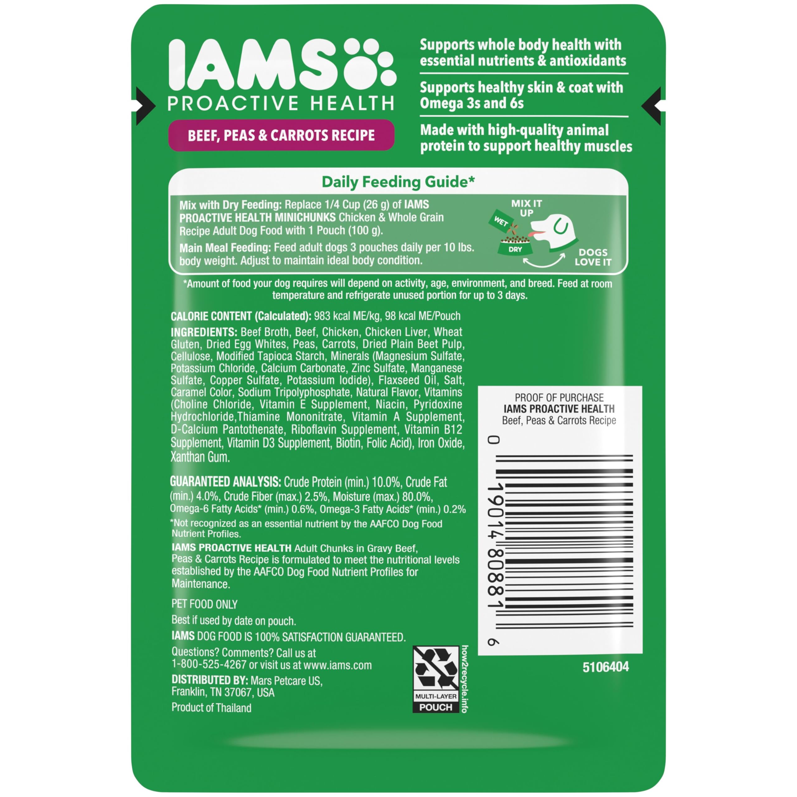 IAMS Proactive Health ready-to-serve pouch in a tidy kitchen scene