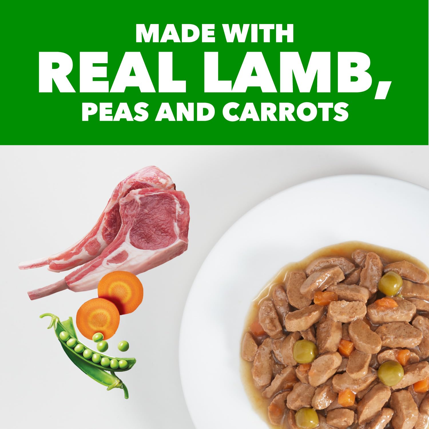 IAMS Proactive Health lamb recipe provides Omega fatty acids for healthy skin and coat.