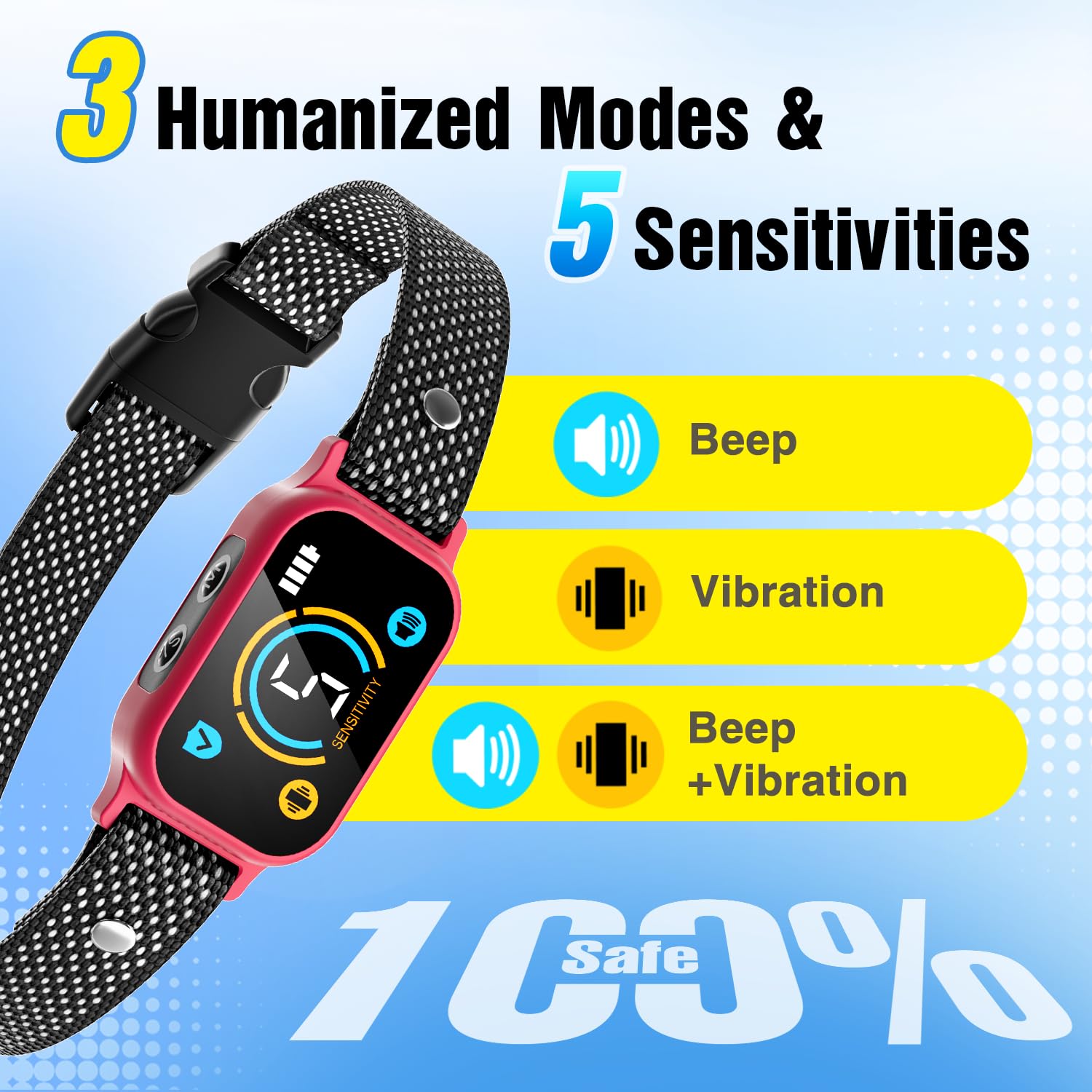 ianciu bark collar lightweight fit ideal for small dogs during play
