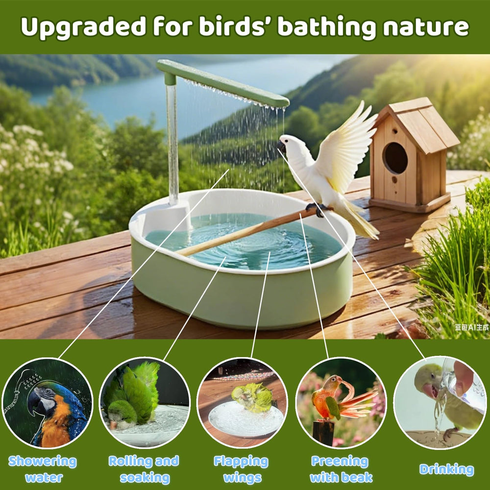 Ianjetty Bird Shower Bath durable chew-proof plastic construction