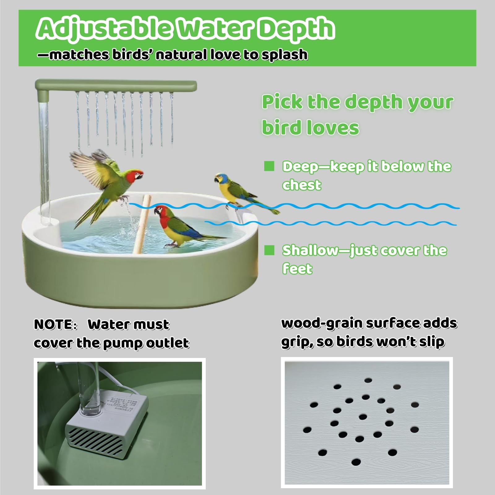 Ianjetty Bird Shower Bath ideal for multi-bird use in a cage