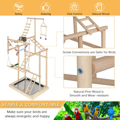 Ibnotuiy playstand with feeder cups and bells for interactive feeding.