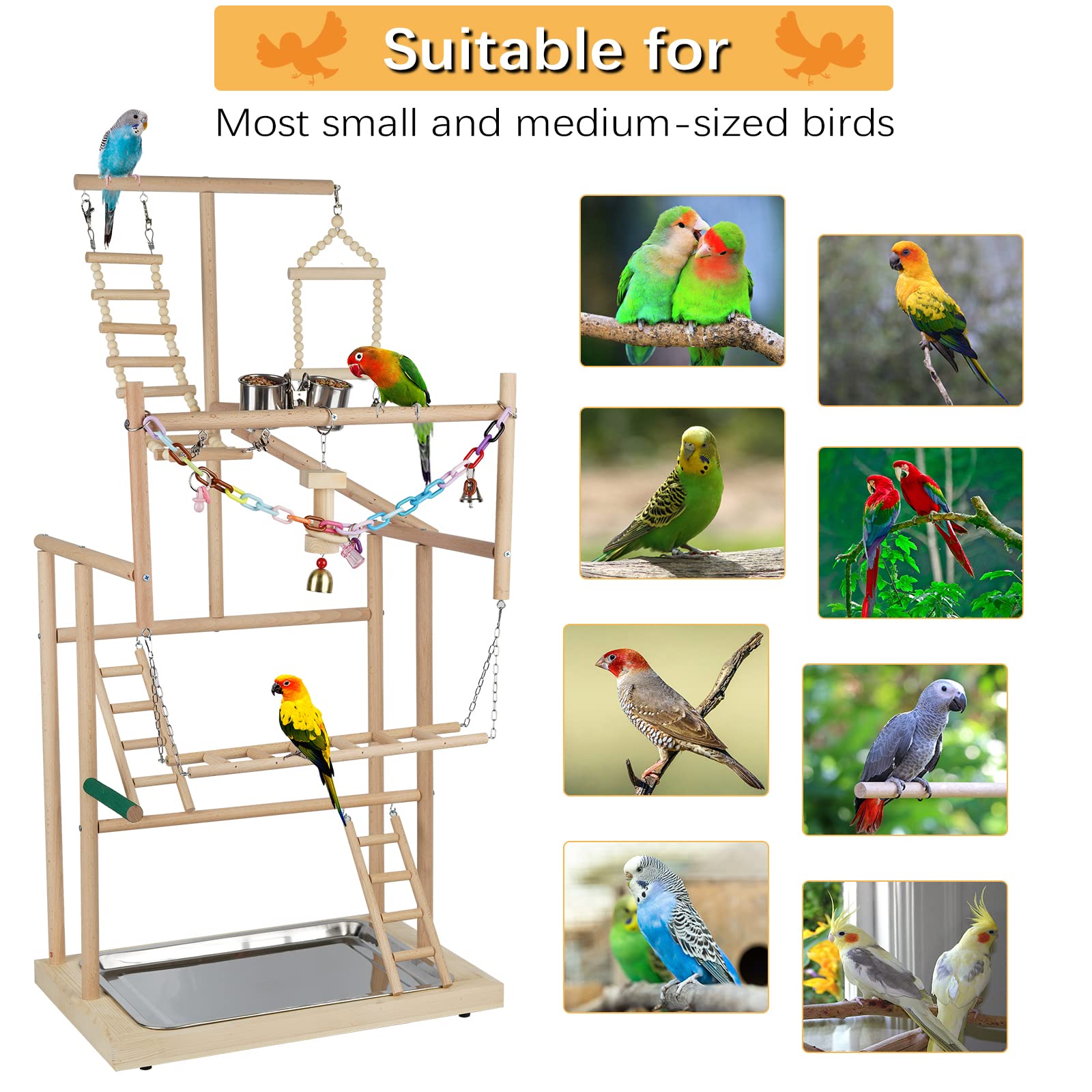 Ibnotuiy pet parrot playstand in a cozy room setup.