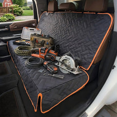 iBuddy 2-in-1 design back seat cover keeps passengers comfortable and gear protected.