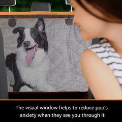 ibuddy dog seat cover with mesh window keeps air flowing and dog comfortable.