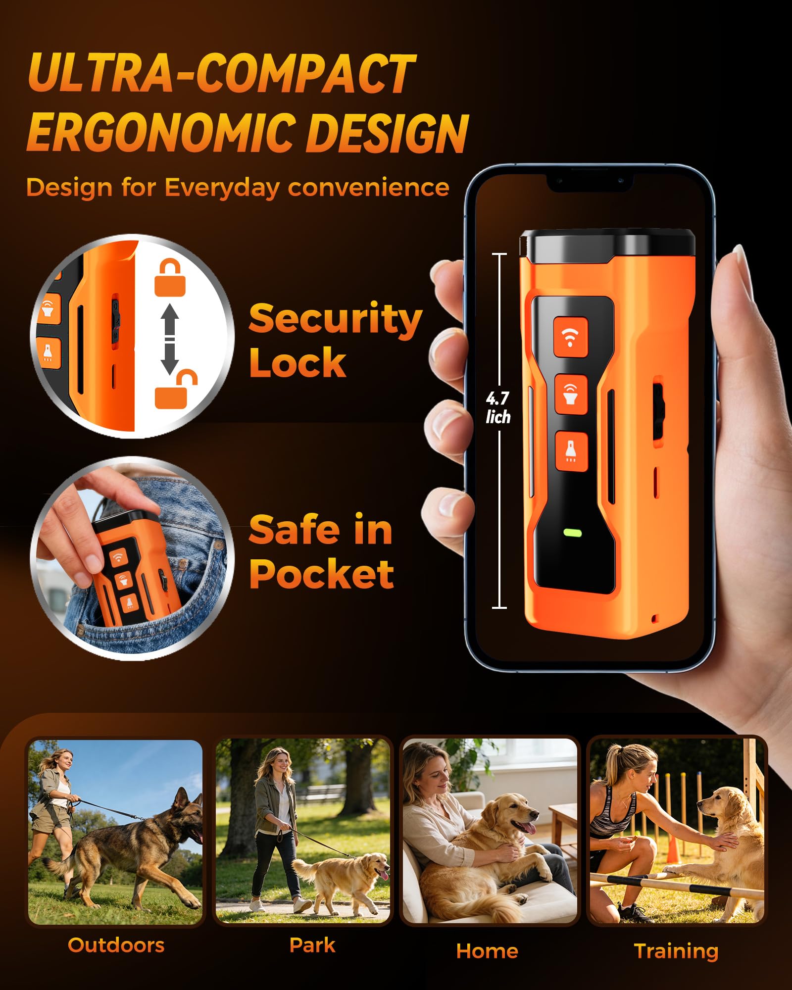 iBurr compact size design fits in pockets during walks.