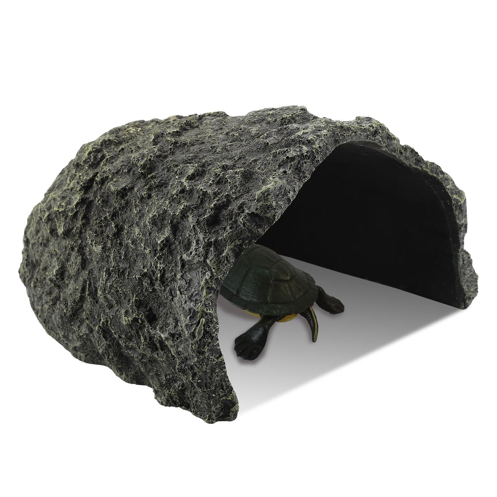 IBWell nine-point-one-inch rock cave hide offers private shelter and basking space.