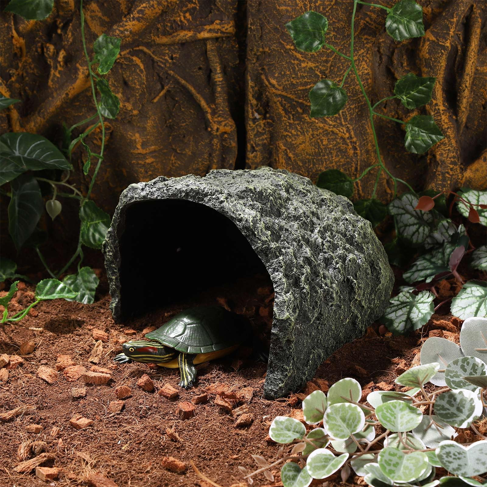 IBWell rock cave design enhances terrarium aesthetics while keeping reptiles secure.