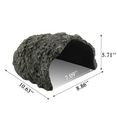 IBWell tortoise hideout with textured resin mimics natural terrain for immersive habitat.