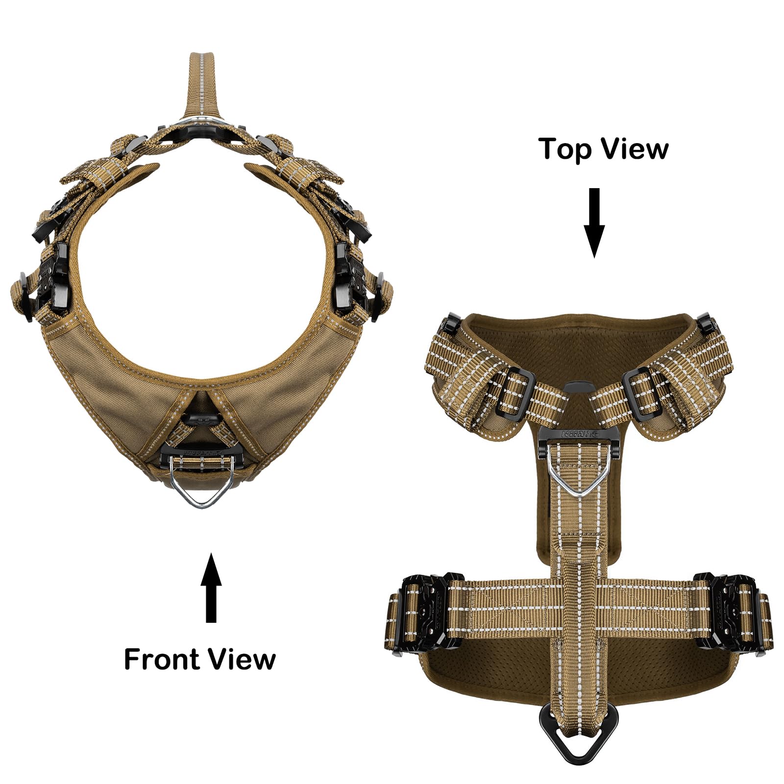 ICEFANG back-free panel design reveals fur while maintaining harness security