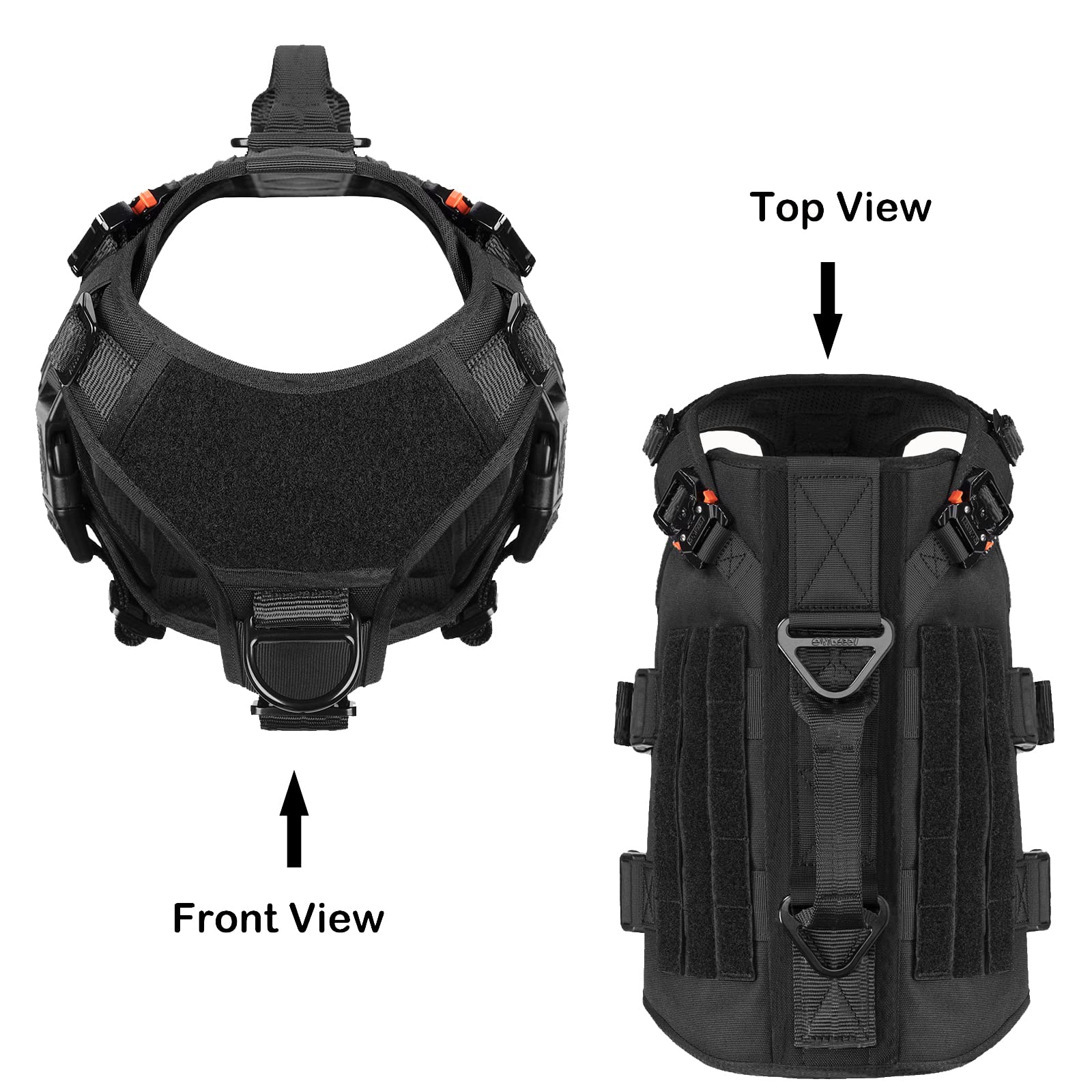 Close-up of 6 quick-release buckles and 7 adjustment points for easy fit.