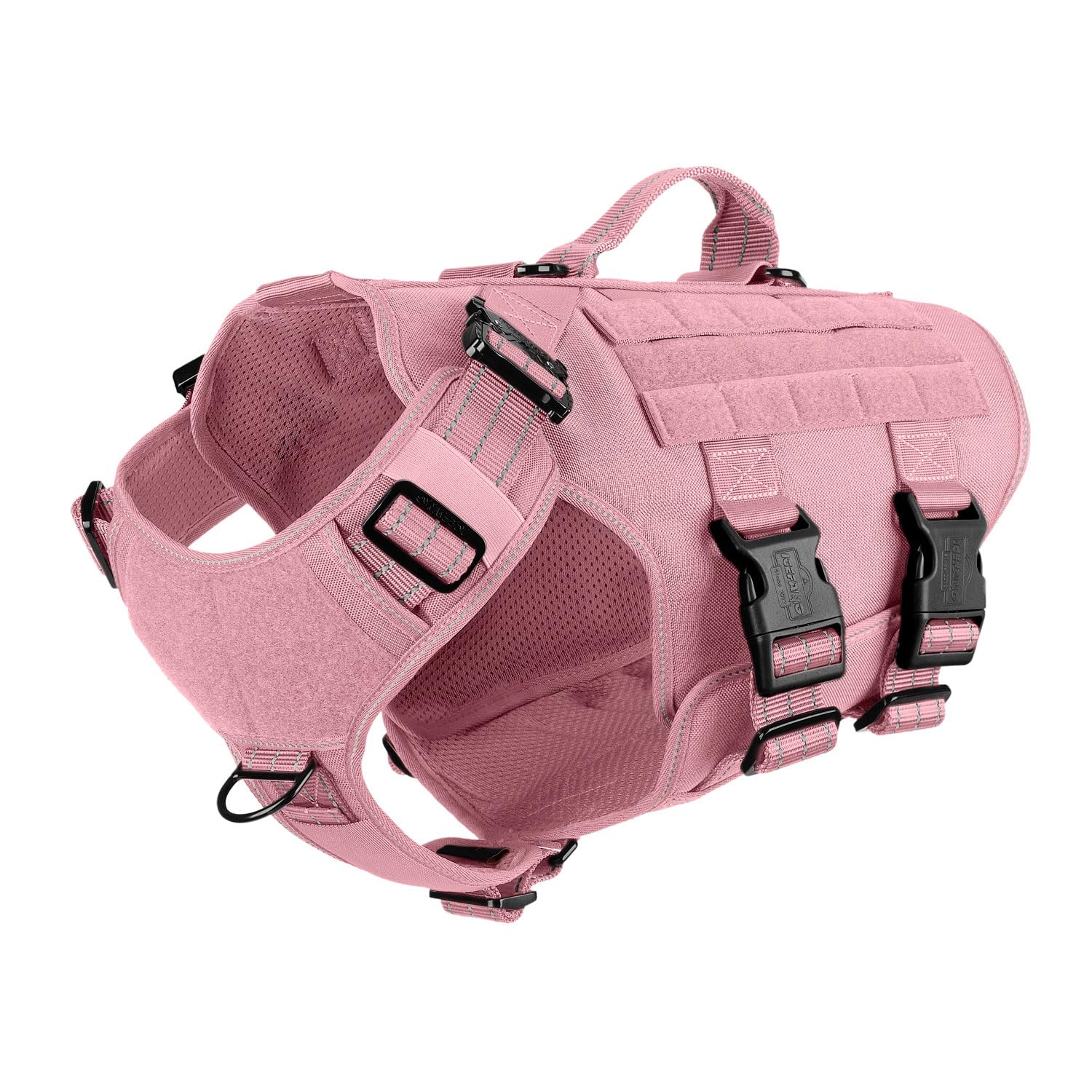 ICEFANG GN3 pink harness front view for secure no-pull walking