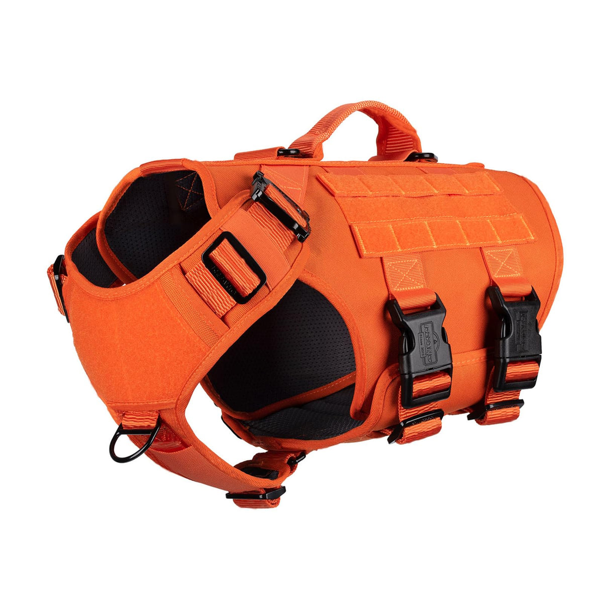 ICEFANG GN3 tactical dog harness side view with front clip for control.