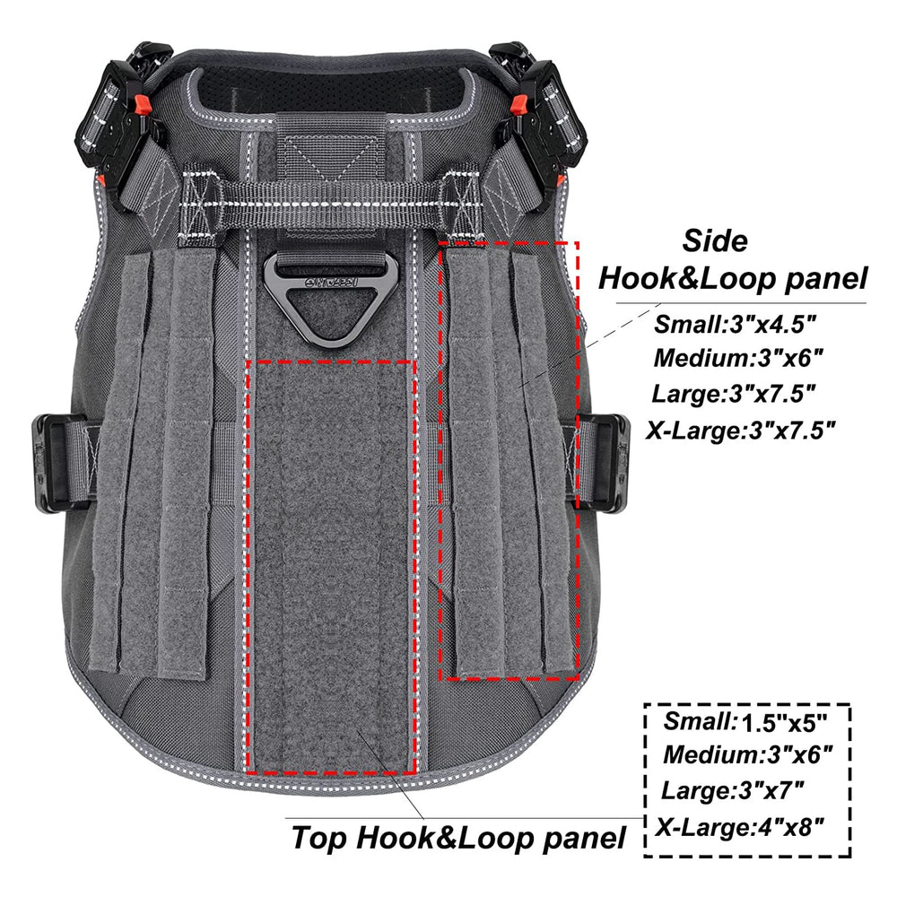 ICEFANG MOLLE panels with patches for easy customization and identification.