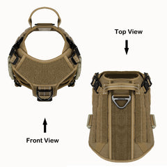 ICEFANG Tactical dog harness buckle closeup highlighting aluminum buckles.